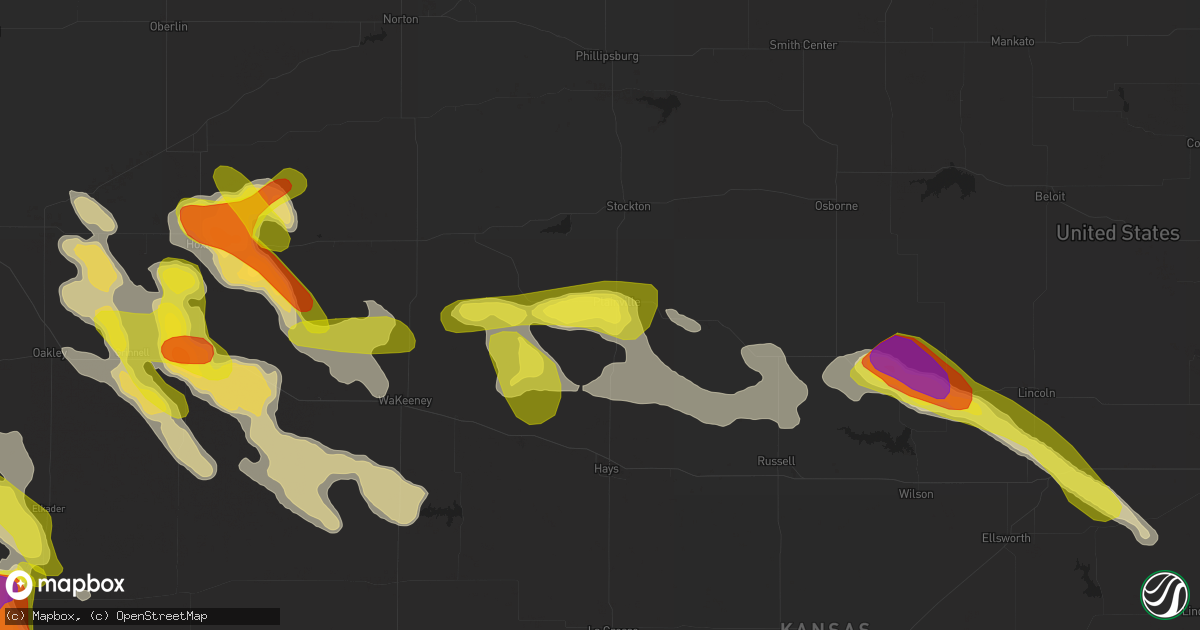 Hail map in Plainville, KS on June 20, 2017