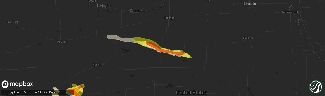 Hail map in Red Cloud, NE on June 20, 2017