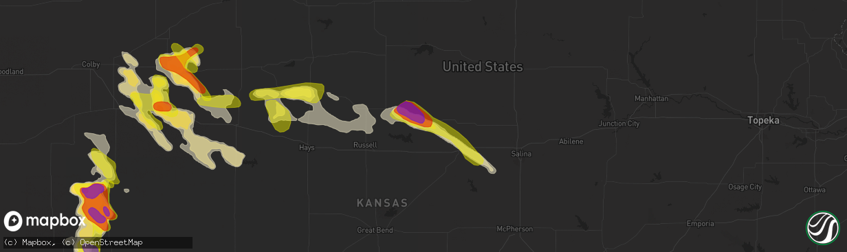 Hail map in Sylvan Grove, KS on June 20, 2017