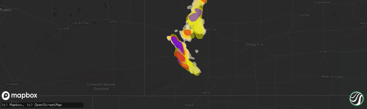 Hail map in Ulysses, KS on June 20, 2017