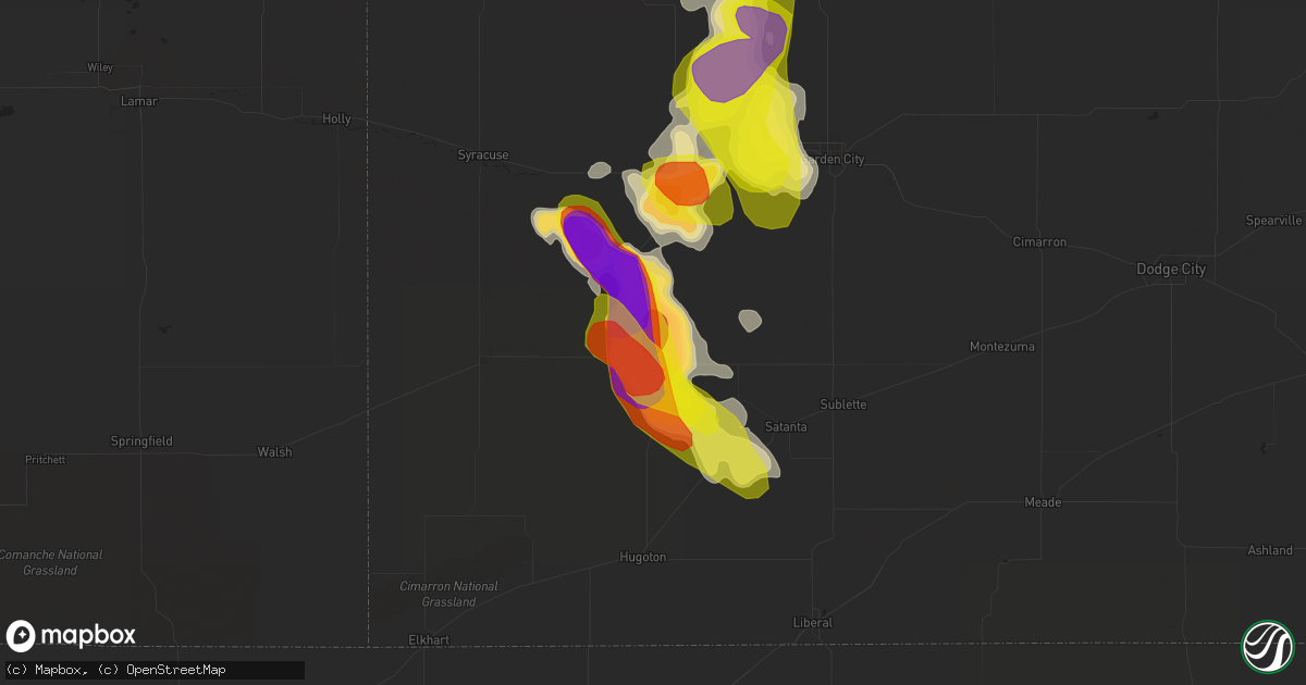 Hail map in Ulysses, KS on June 20, 2017