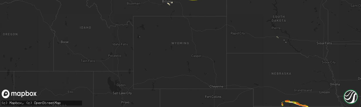 Hail map in Wyoming on June 20, 2017