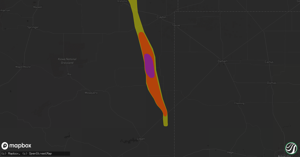 Hail map in Amistad, NM on June 20, 2018