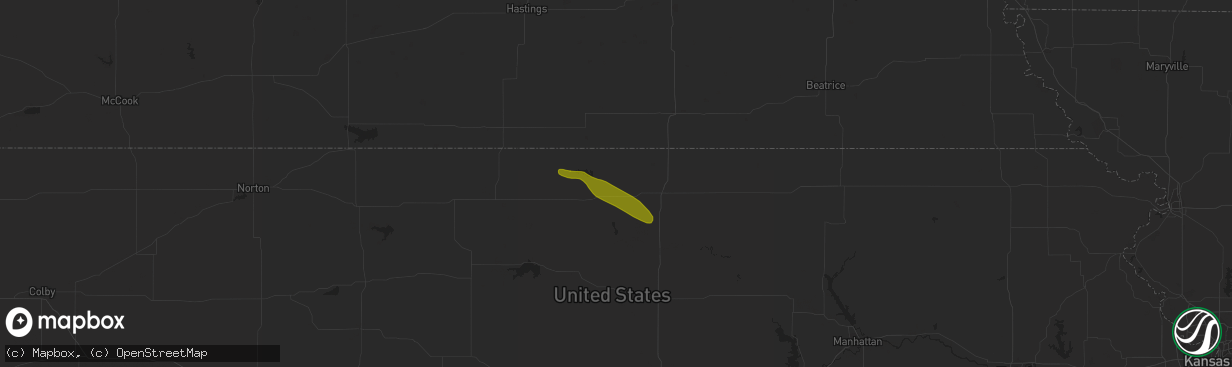 Hail map in Courtland, KS on June 20, 2018