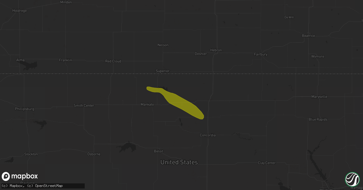 Hail map in Courtland, KS on June 20, 2018