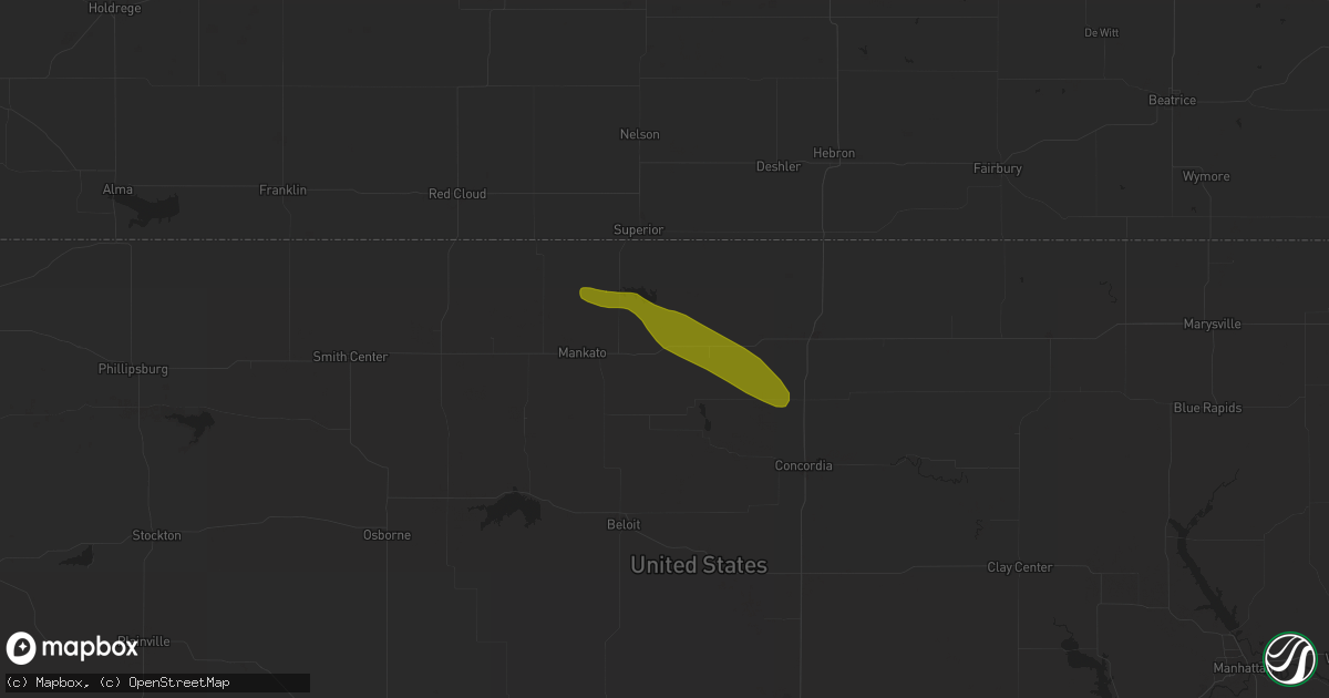 Hail map in Formoso, KS on June 20, 2018