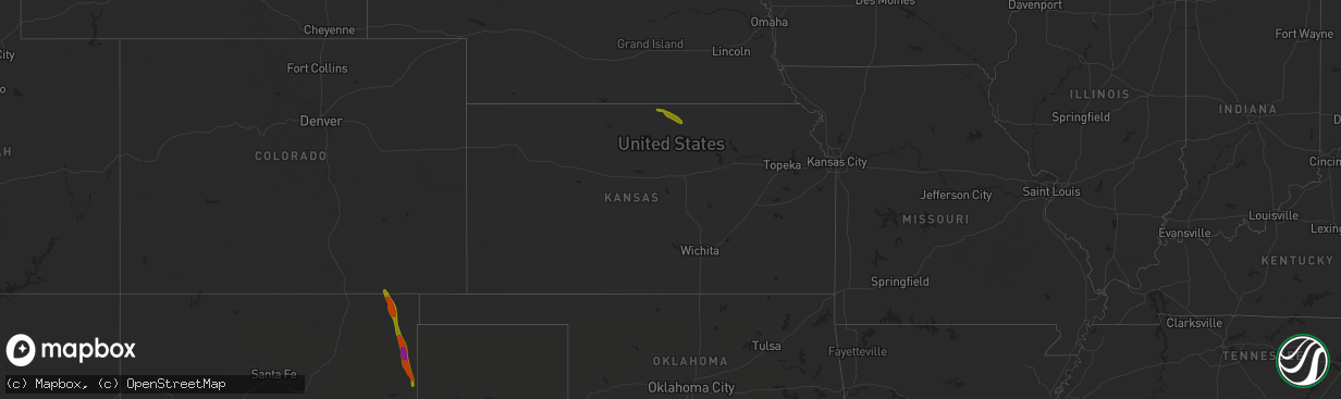 Hail map in Kansas on June 20, 2018