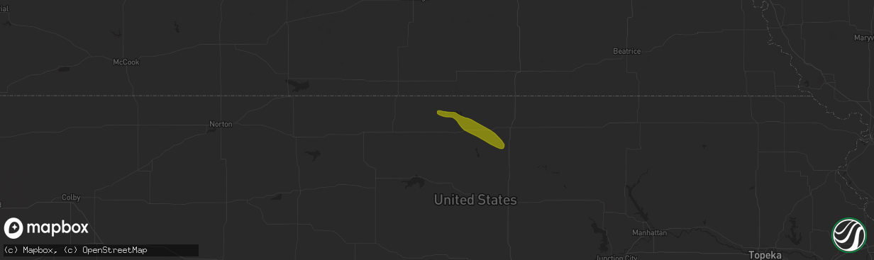 Hail map in Mankato, KS on June 20, 2018