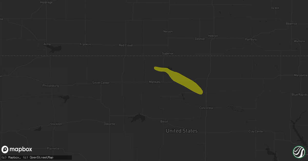 Hail map in Mankato, KS on June 20, 2018