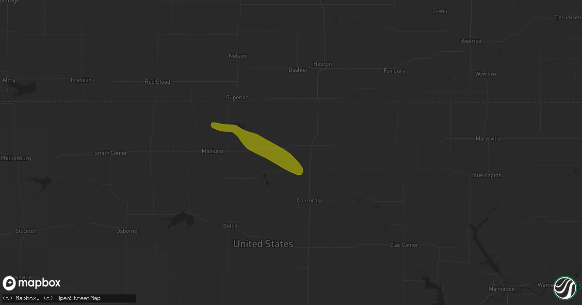 Hail map in Scandia, KS on June 20, 2018