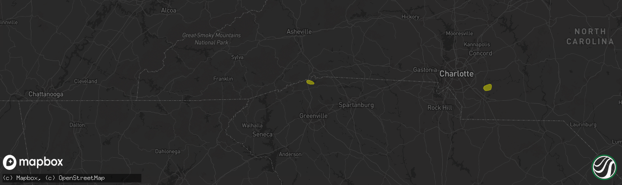 Hail map in Travelers Rest, SC on June 20, 2018