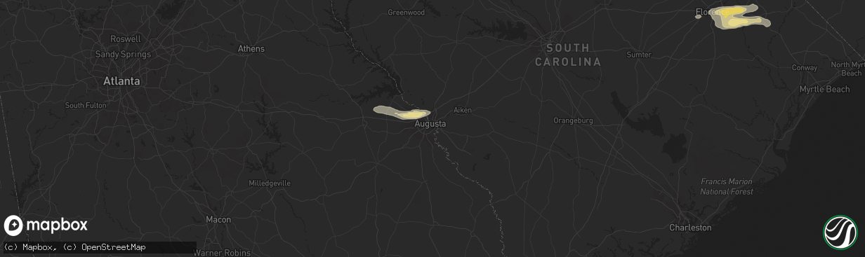 Hail map in Augusta, GA on June 20, 2019