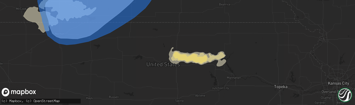 Hail map in Concordia, KS on June 20, 2019