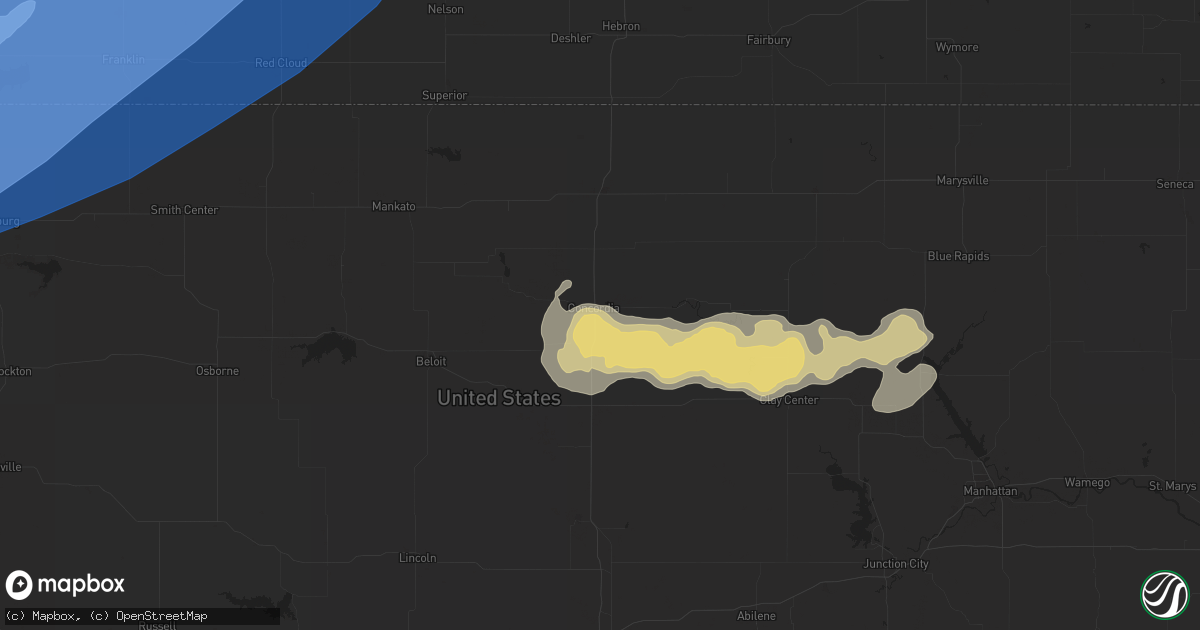 Hail map in Concordia, KS on June 20, 2019