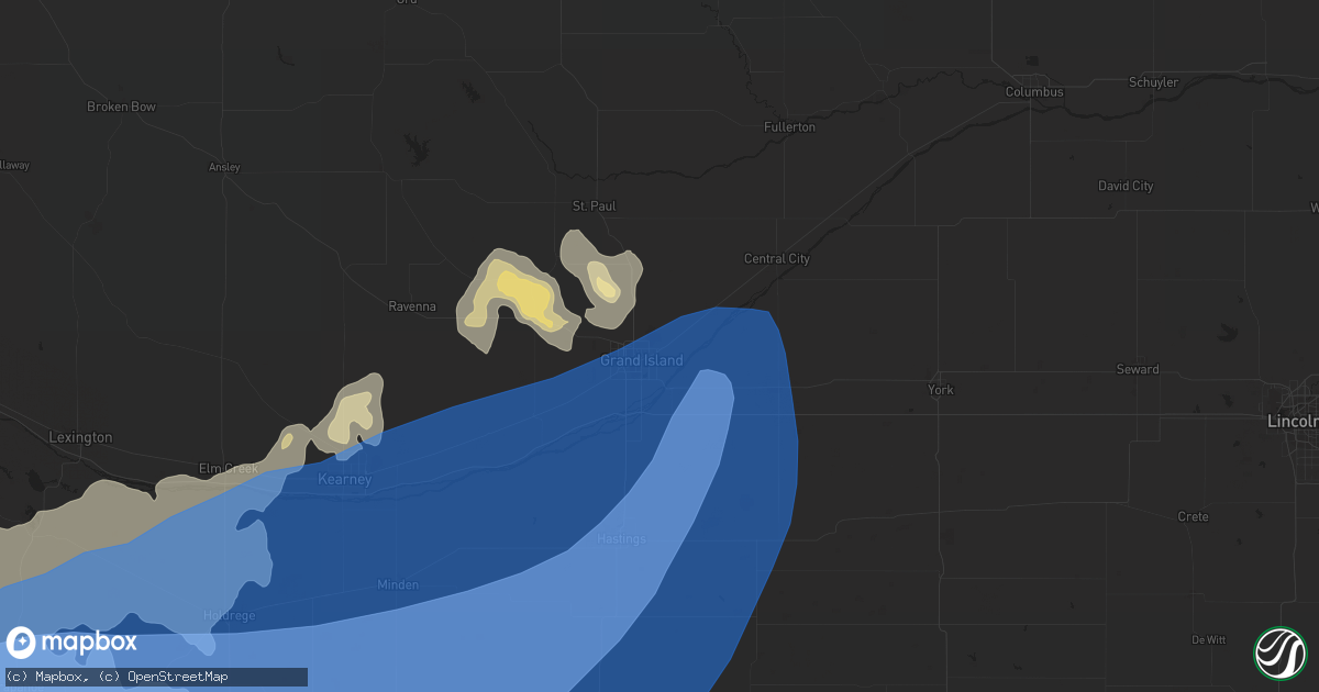 Hail map in Grand Island, NE on June 20, 2019