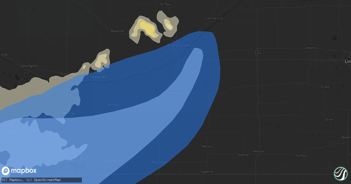 Hail map in Hastings, NE on June 20, 2019
