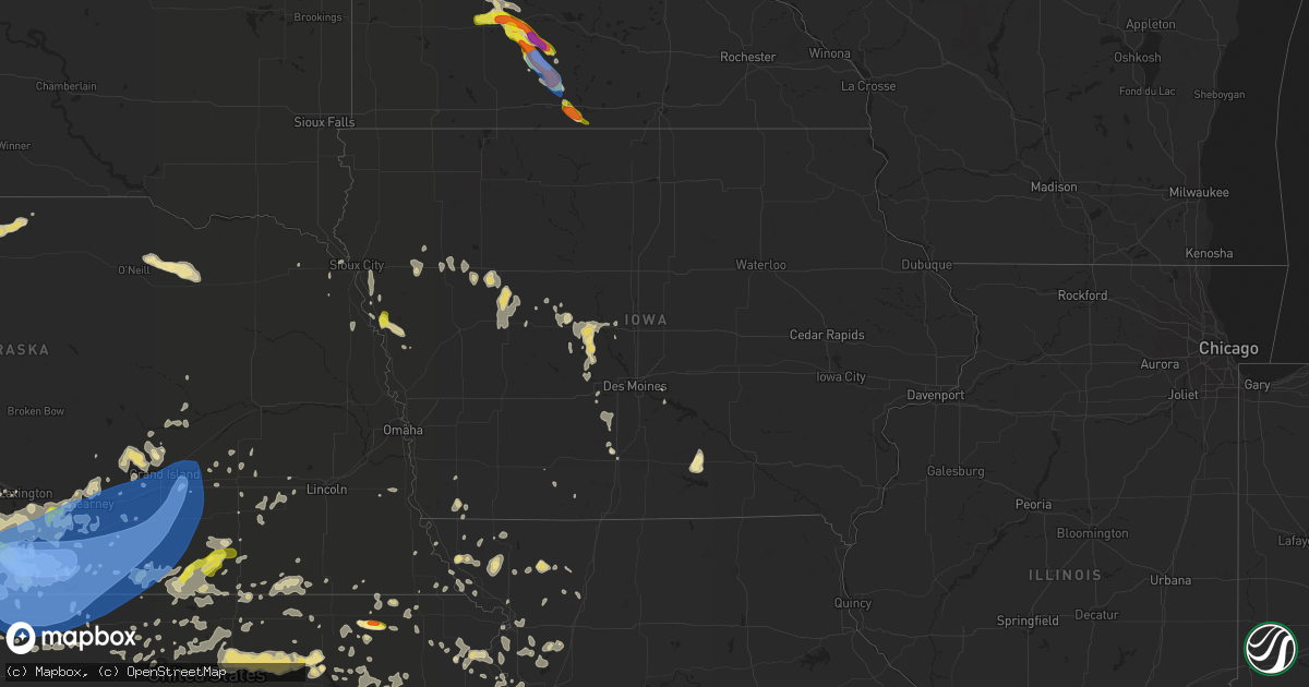 Hail map in Iowa on June 20, 2019