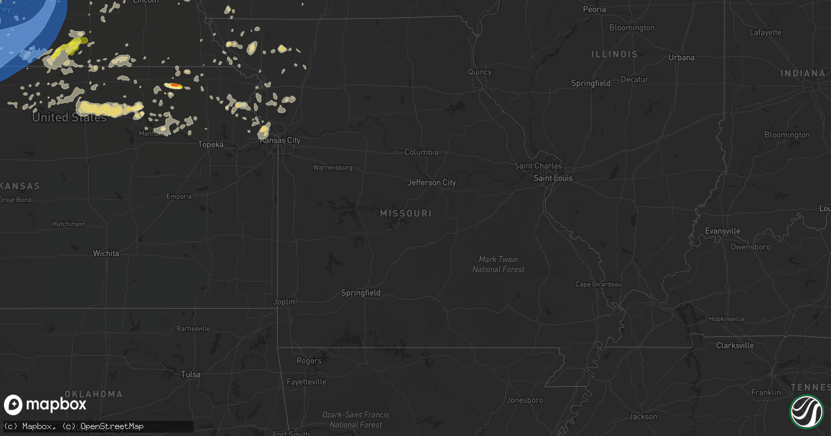 Hail map in Missouri on June 20, 2019