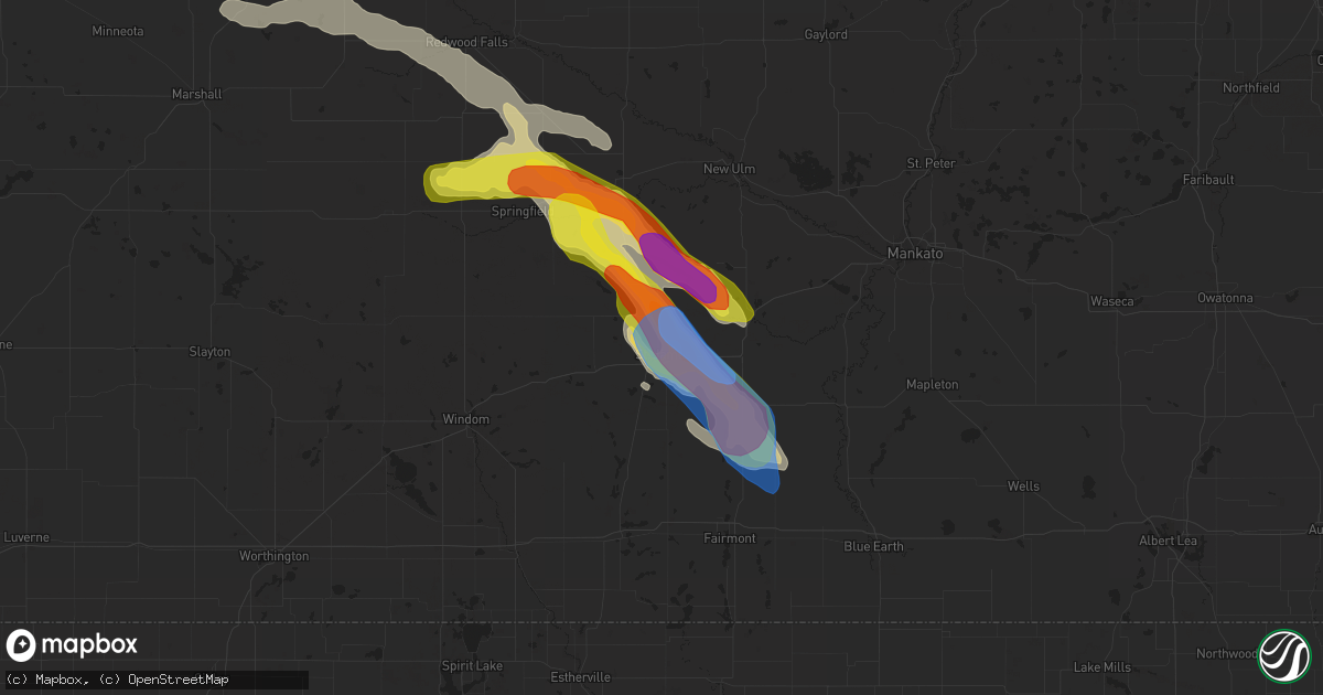 Hail map in Saint James, MN on June 20, 2019