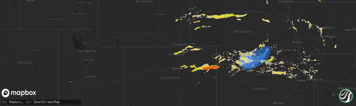 Hail map on June 20, 2019