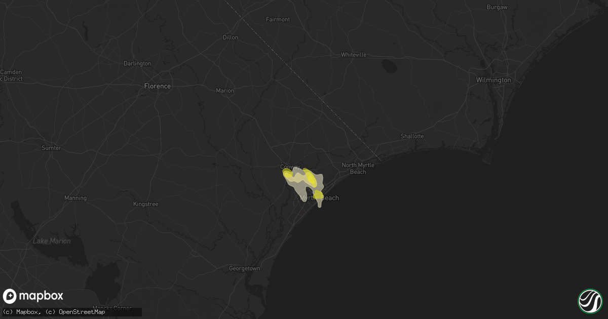 Hail map in Conway, SC on June 20, 2020