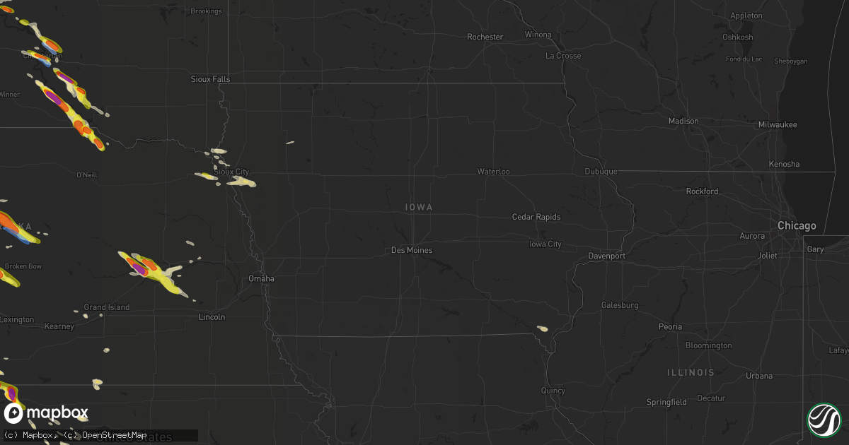 Hail map in Iowa on June 20, 2020