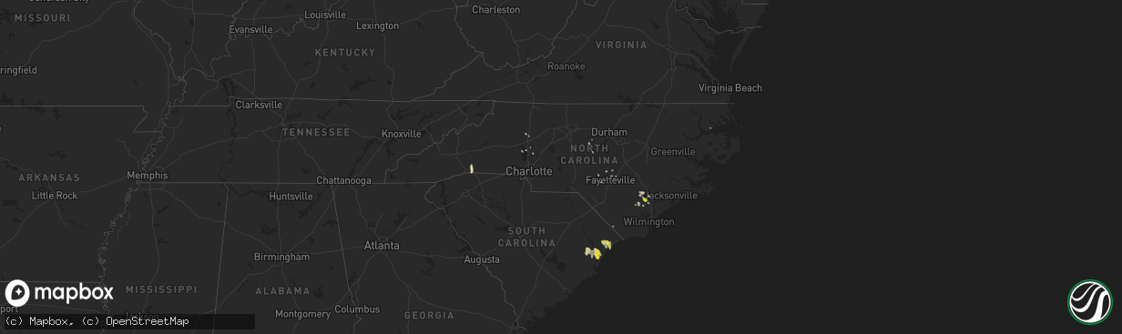 Hail map in North Carolina on June 20, 2020