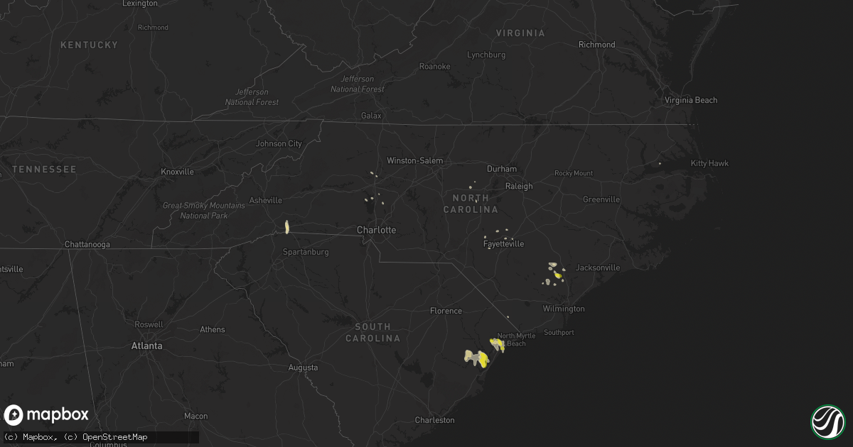 Hail map in North Carolina on June 20, 2020