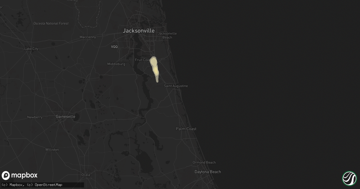 Hail map in Saint Augustine, FL on June 20, 2020