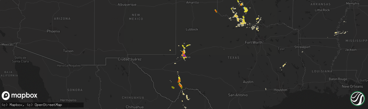 Hail map on June 20, 2020