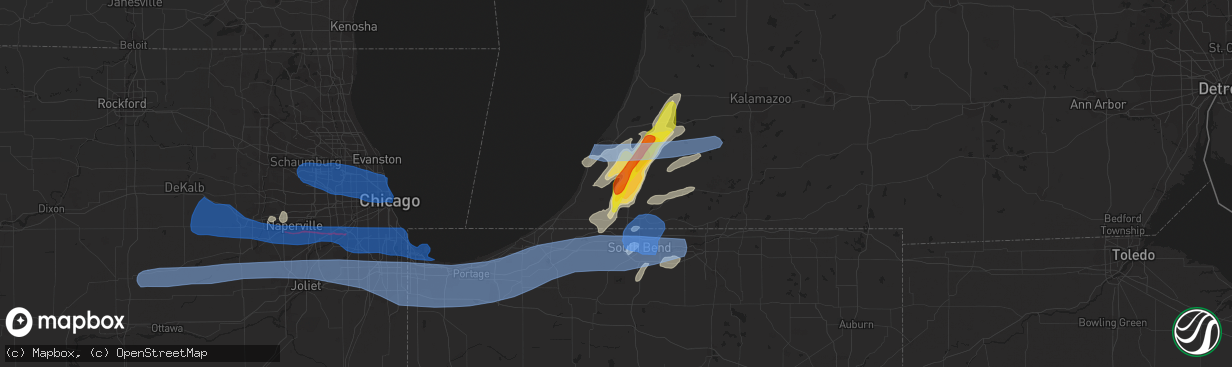 Hail map in Berrien Springs, MI on June 20, 2021