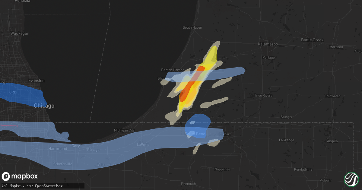 Hail map in Berrien Springs, MI on June 20, 2021