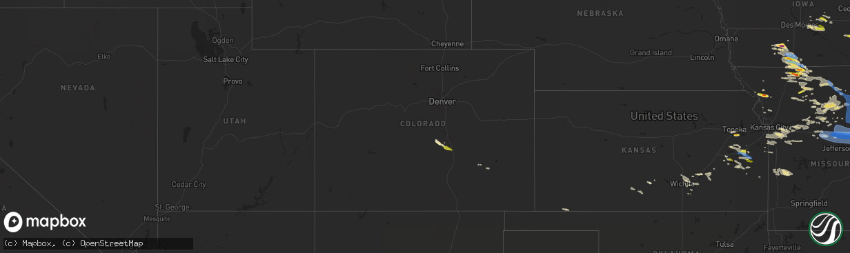 Hail map in Colorado on June 20, 2021