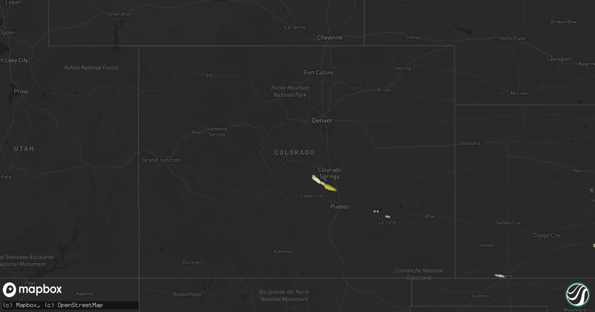 Hail map in Colorado on June 20, 2021