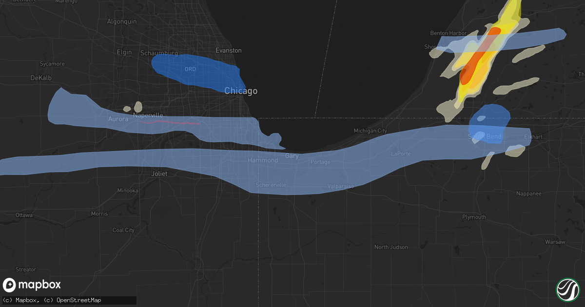 Hail map in Gary, IN on June 20, 2021