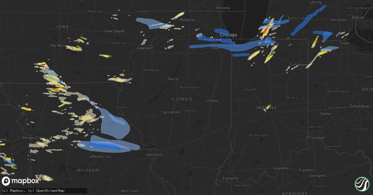 Hail map in Illinois on June 20, 2021