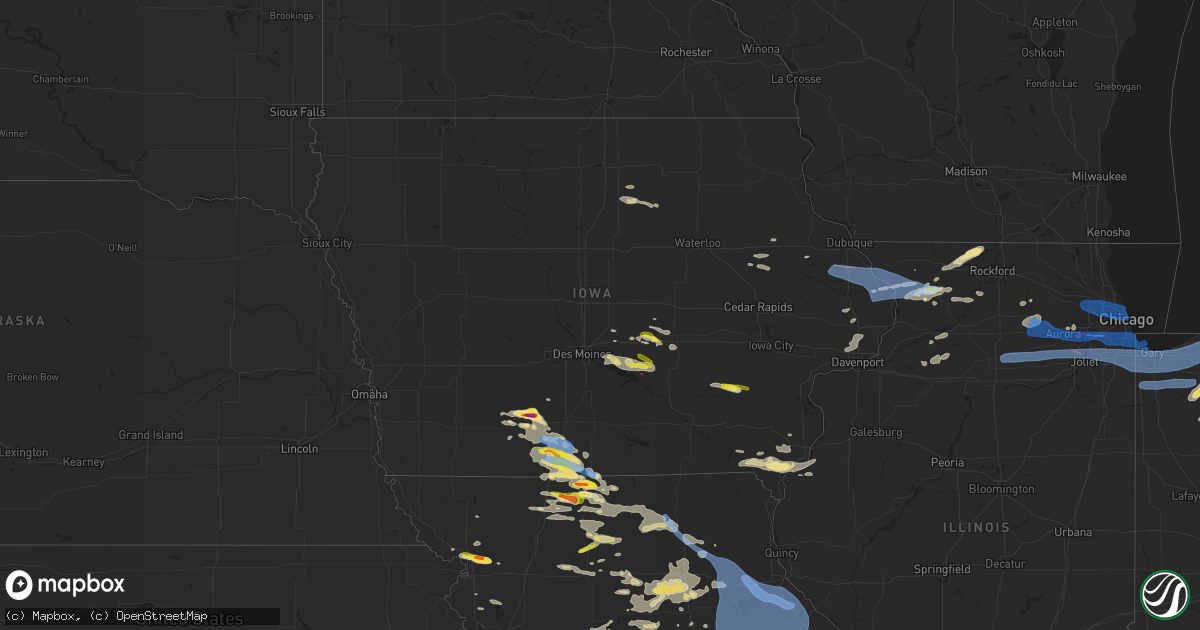 Hail map in Iowa on June 20, 2021