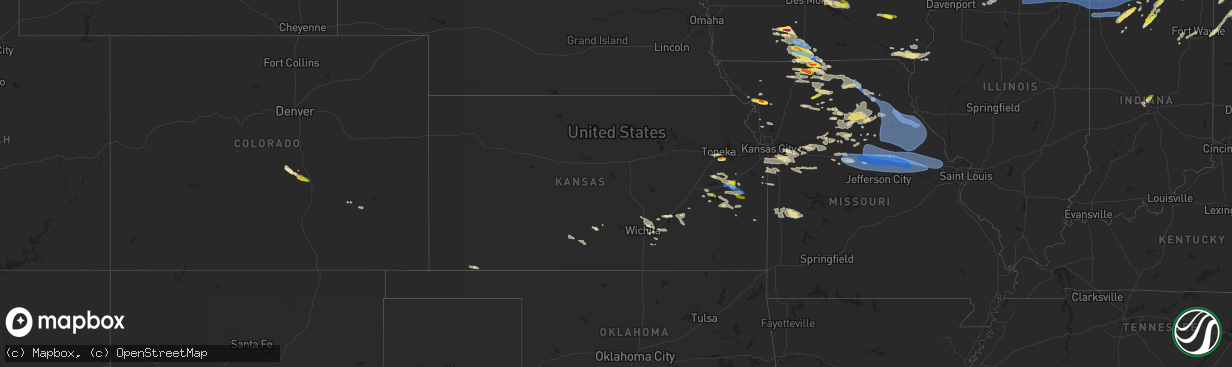 Hail map in Kansas on June 20, 2021