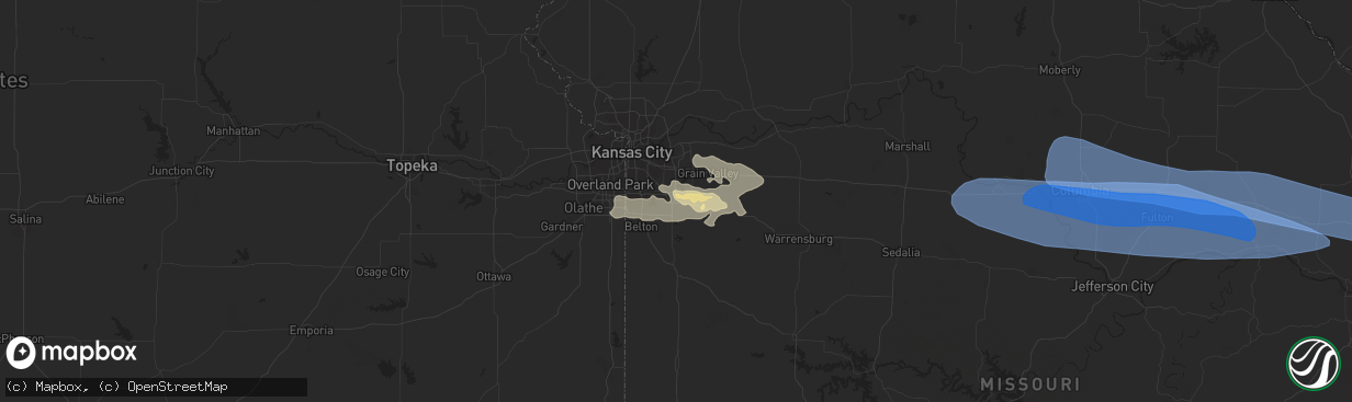 Hail map in Lees Summit, MO on June 20, 2021