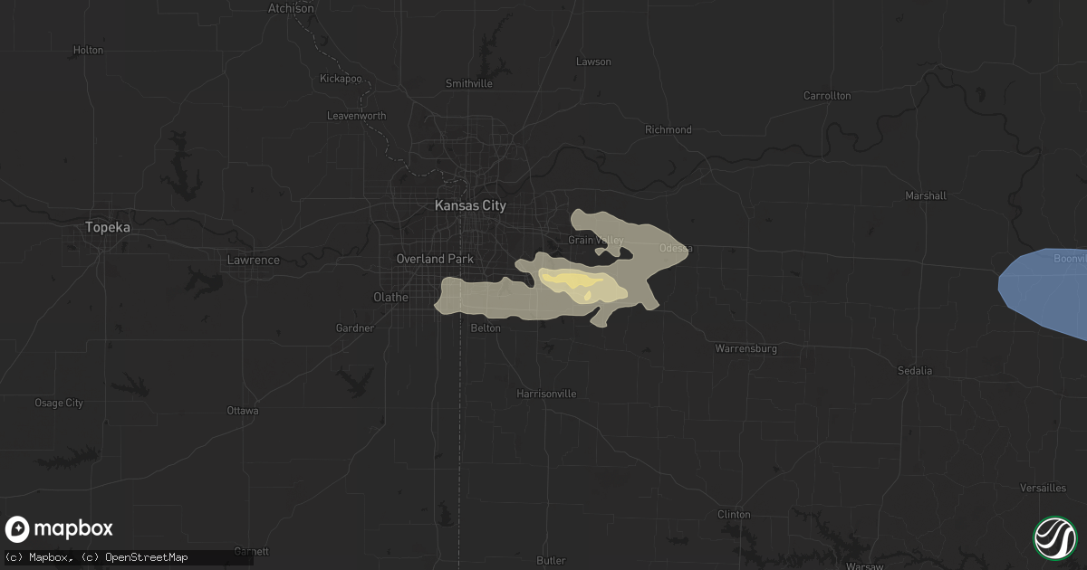 Hail map in Lees Summit, MO on June 20, 2021