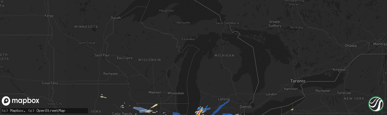 Hail map in Michigan on June 20, 2021