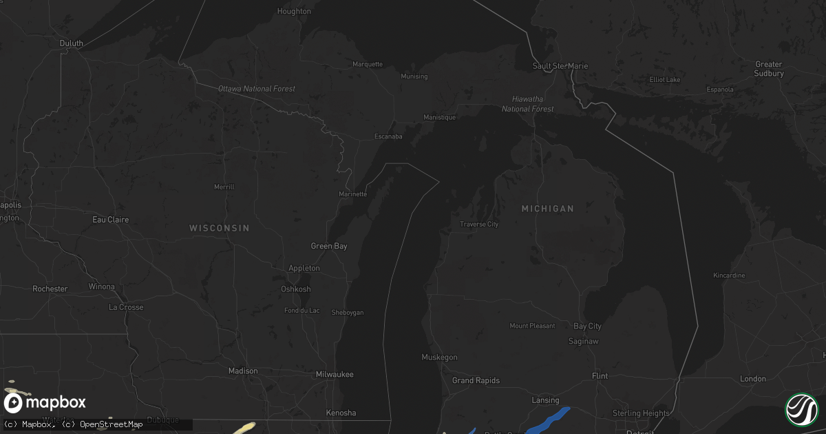 Hail map in Michigan on June 20, 2021