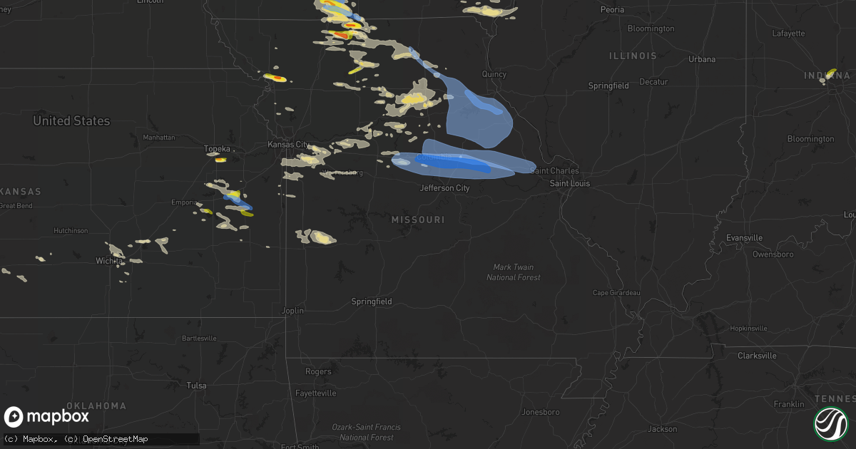 Hail map in Missouri on June 20, 2021