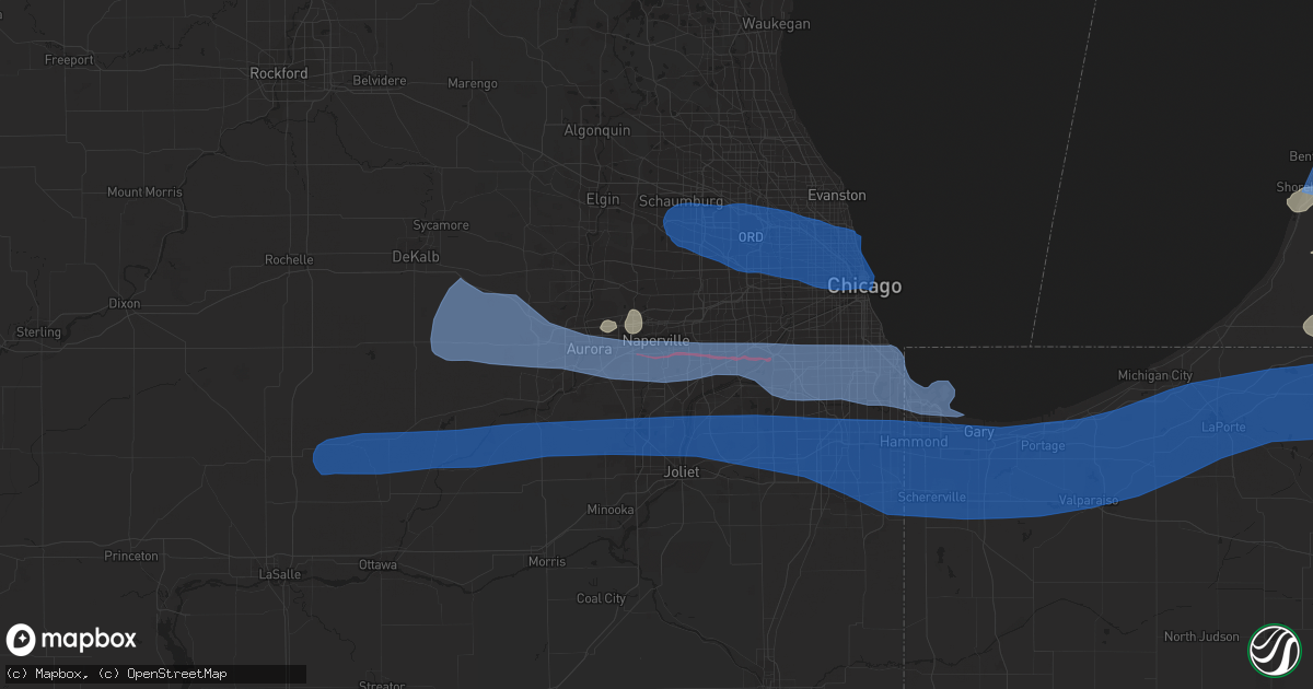 Hail map in Naperville, IL on June 20, 2021