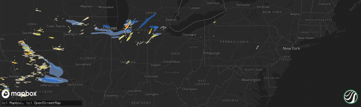 Hail map in Ohio on June 20, 2021