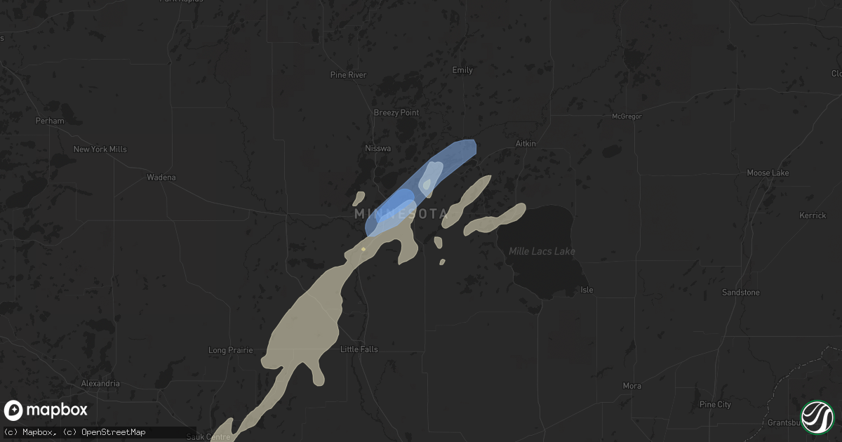 Hail map in Brainerd, MN on June 20, 2022
