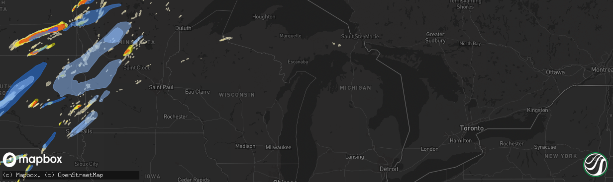 Hail map in Michigan on June 20, 2022