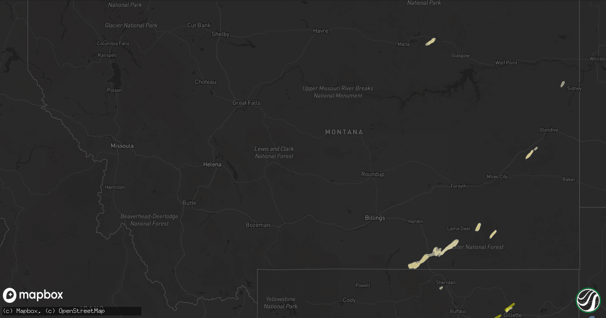 Hail map in Montana on June 20, 2022