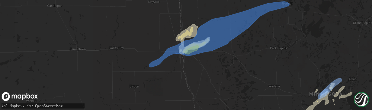 Hail map in Moorhead, MN on June 20, 2022