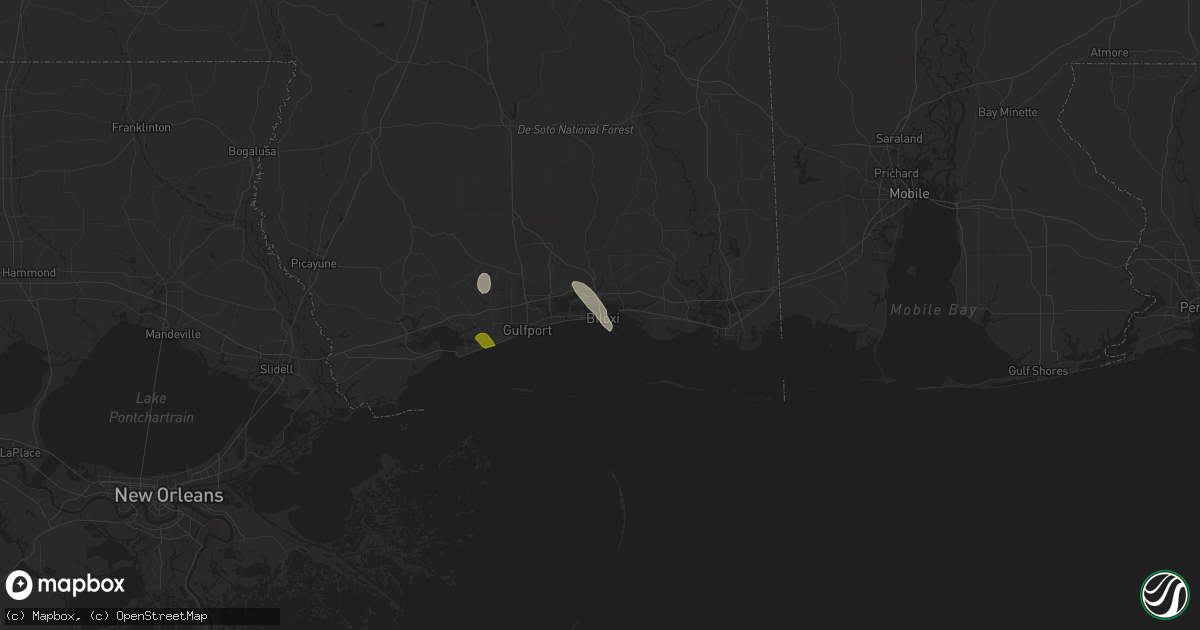 Hail map in Biloxi, MS on June 20, 2023